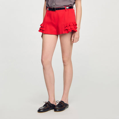 Flared ruffled shorts | Sandro