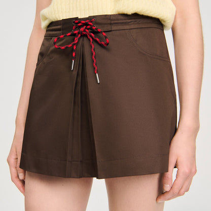 Drawstring pleated skort | Sandro