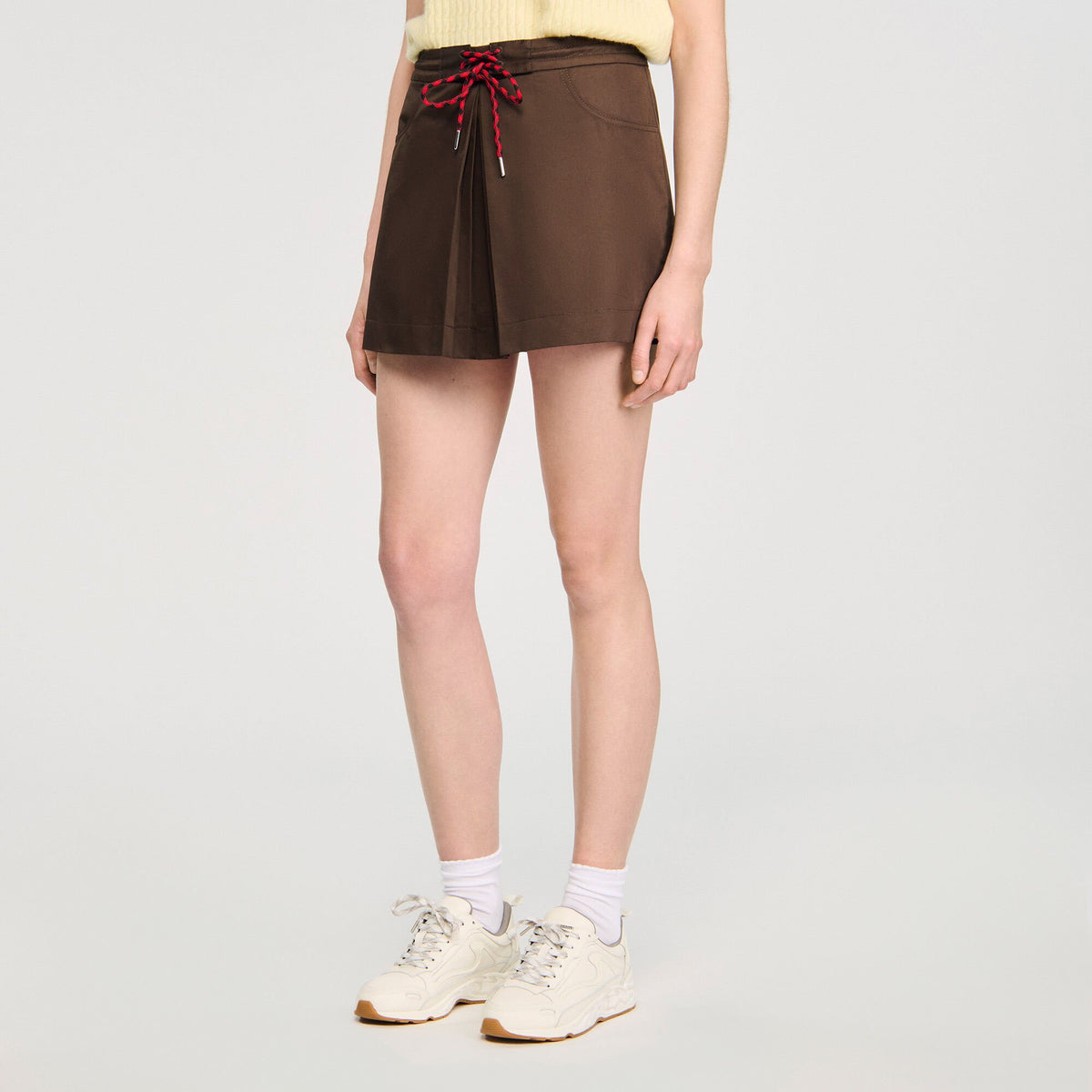 Drawstring pleated skort | Sandro