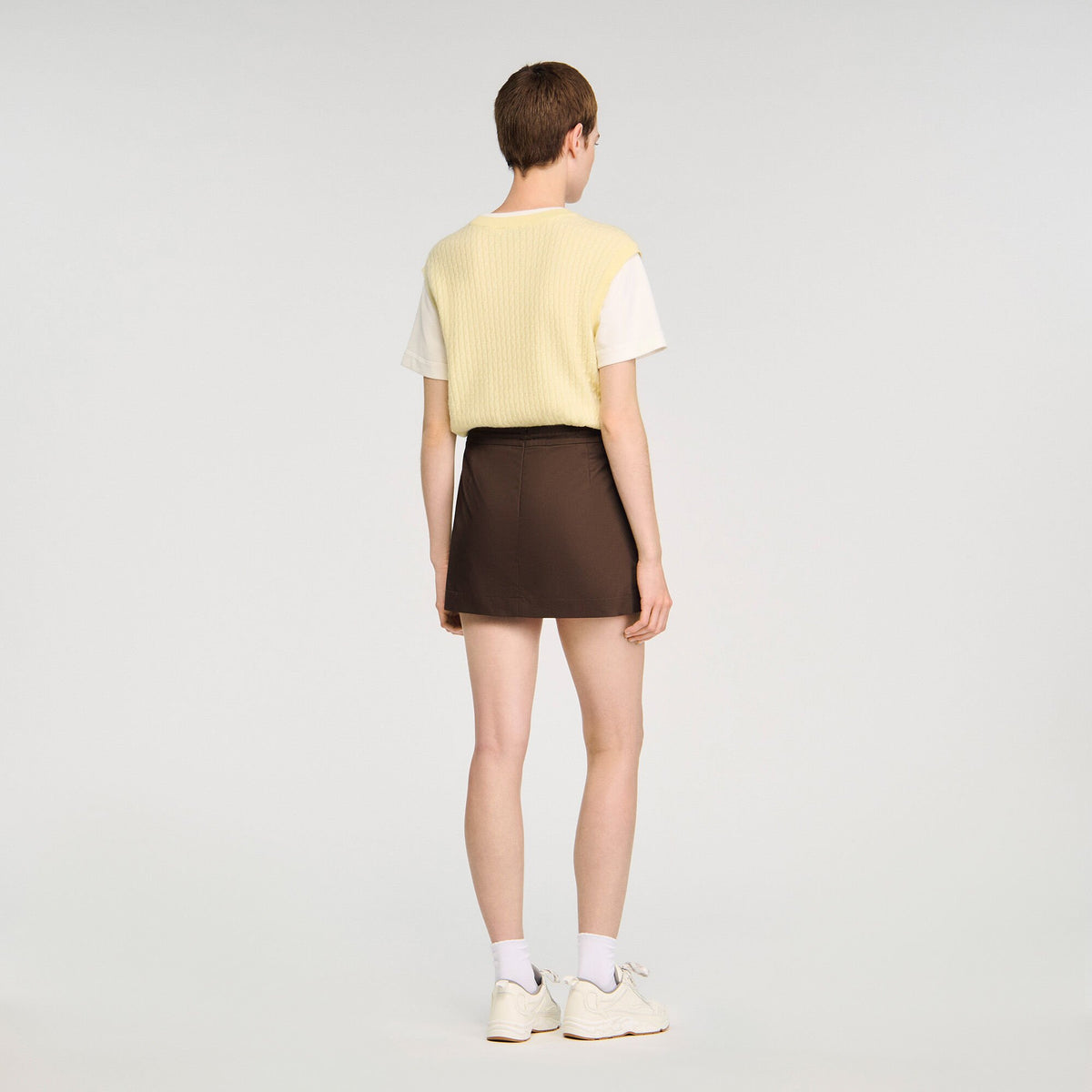 Drawstring pleated skort | Sandro