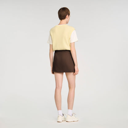 Drawstring pleated skort | Sandro