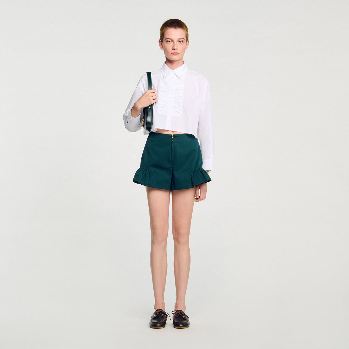 Flared ruffled shorts | Sandro