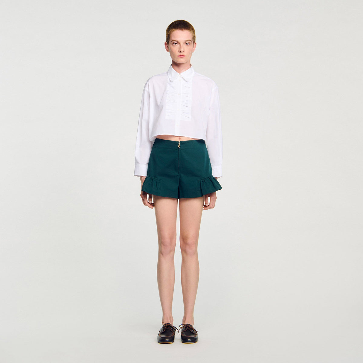 Flared ruffled shorts | Sandro