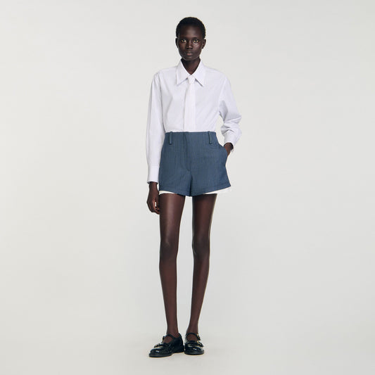 Striped layered shorts | Sandro