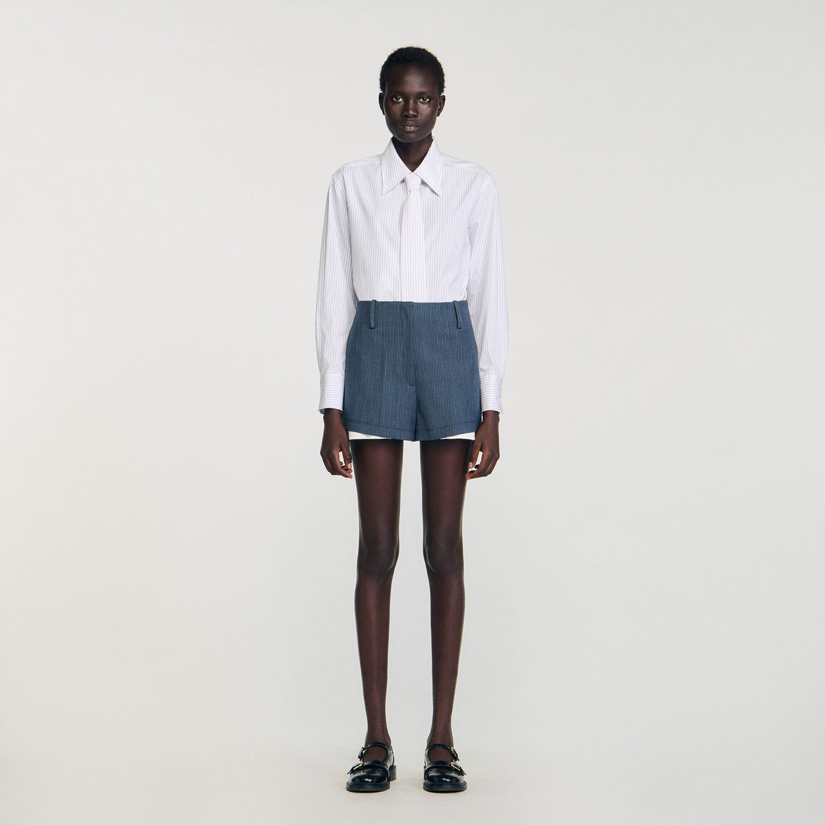 Striped layered shorts | Sandro