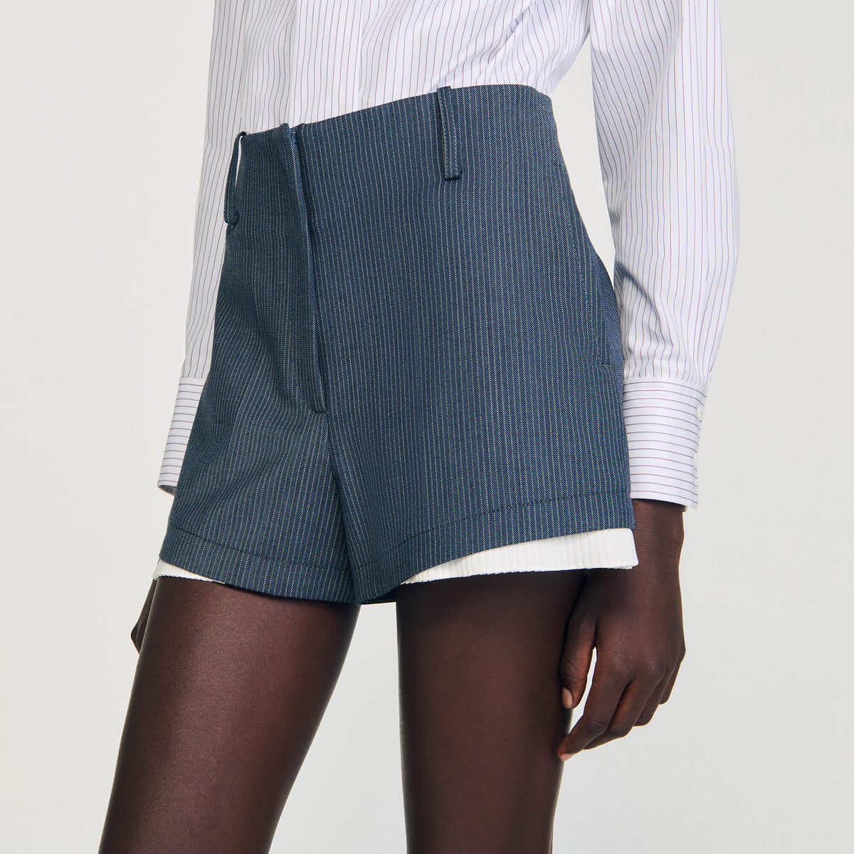 Striped layered shorts | Sandro