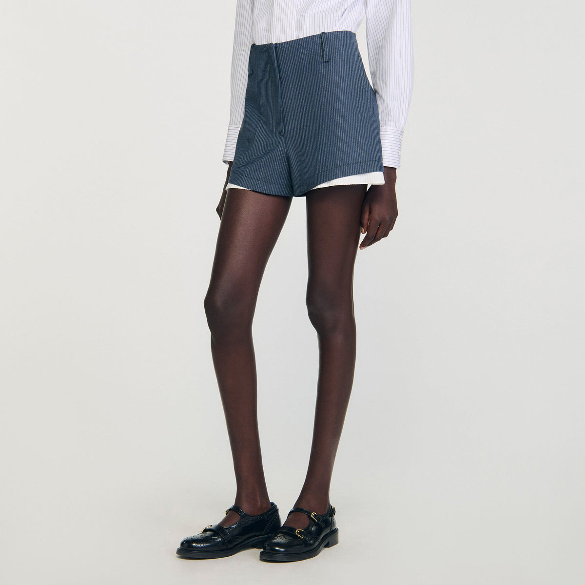 Striped layered shorts | Sandro