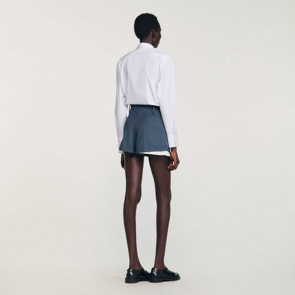 Striped layered shorts | Sandro