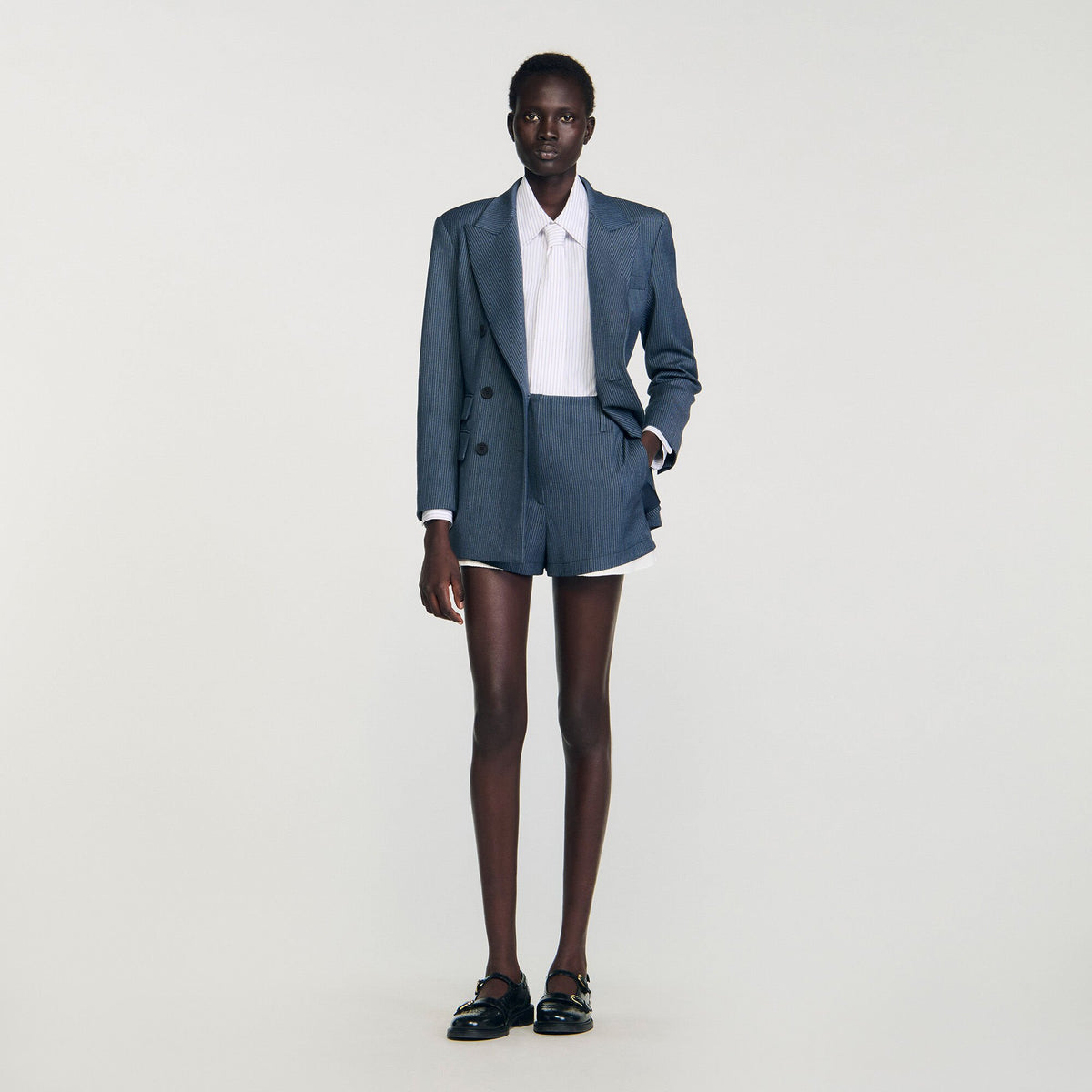 Striped layered shorts | Sandro