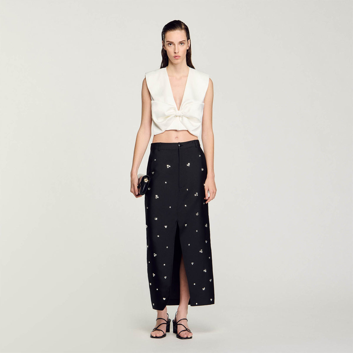 Satin-effect crop top | Sandro