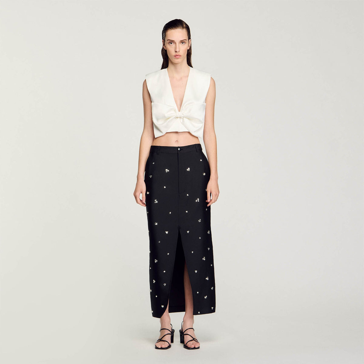 Satin-effect crop top | Sandro