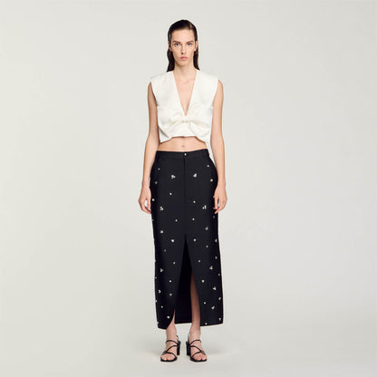 Satin-effect crop top | Sandro