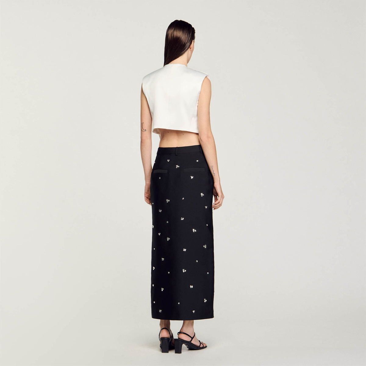 Satin-effect crop top | Sandro