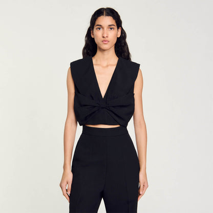 Satin-effect crop top | Sandro