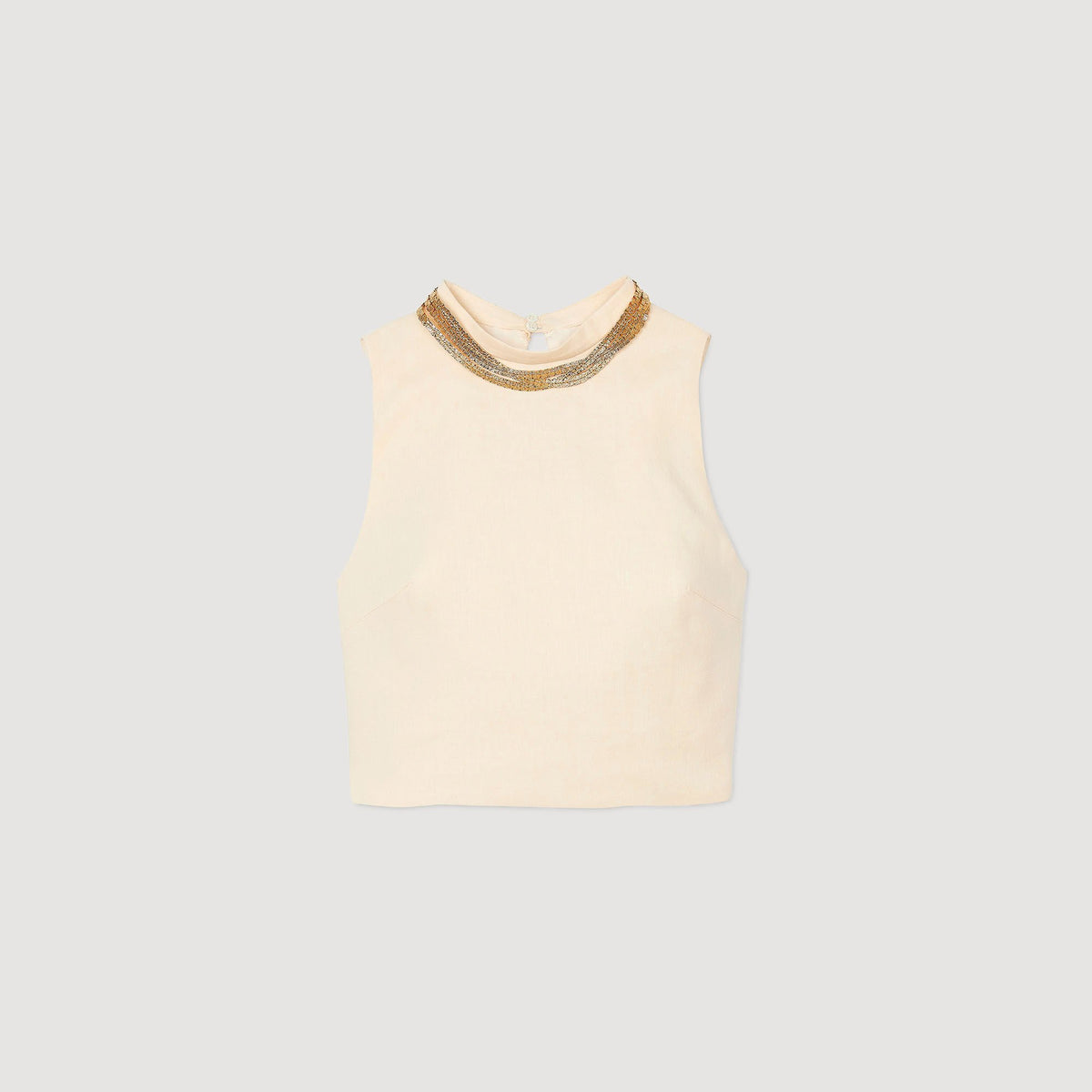 Knit crop top with necklace | Sandro