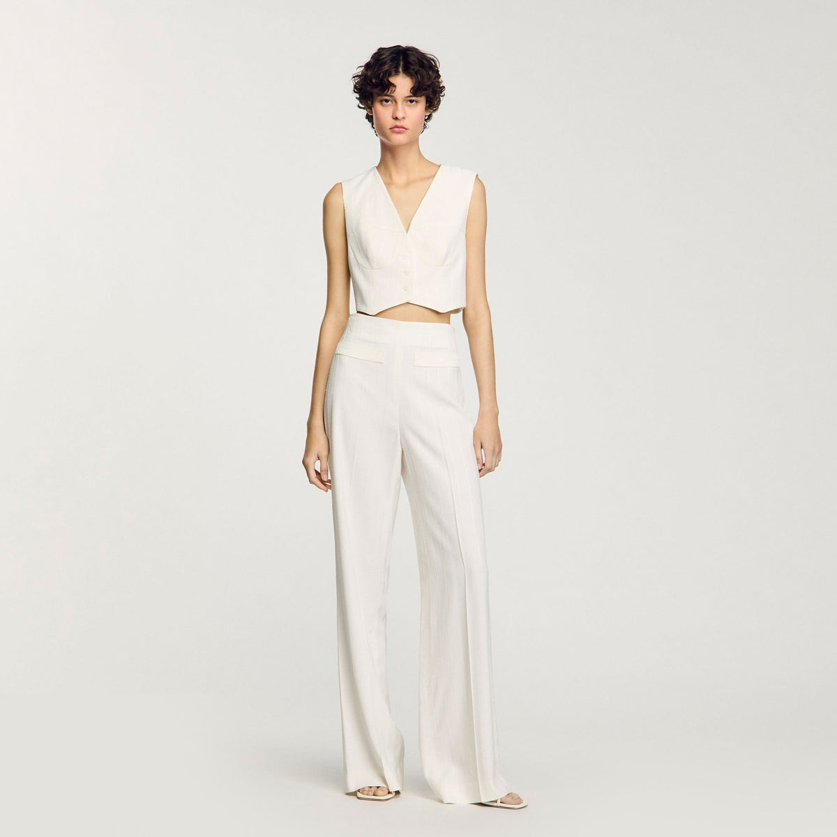 Sequin cropped jacket | Sandro