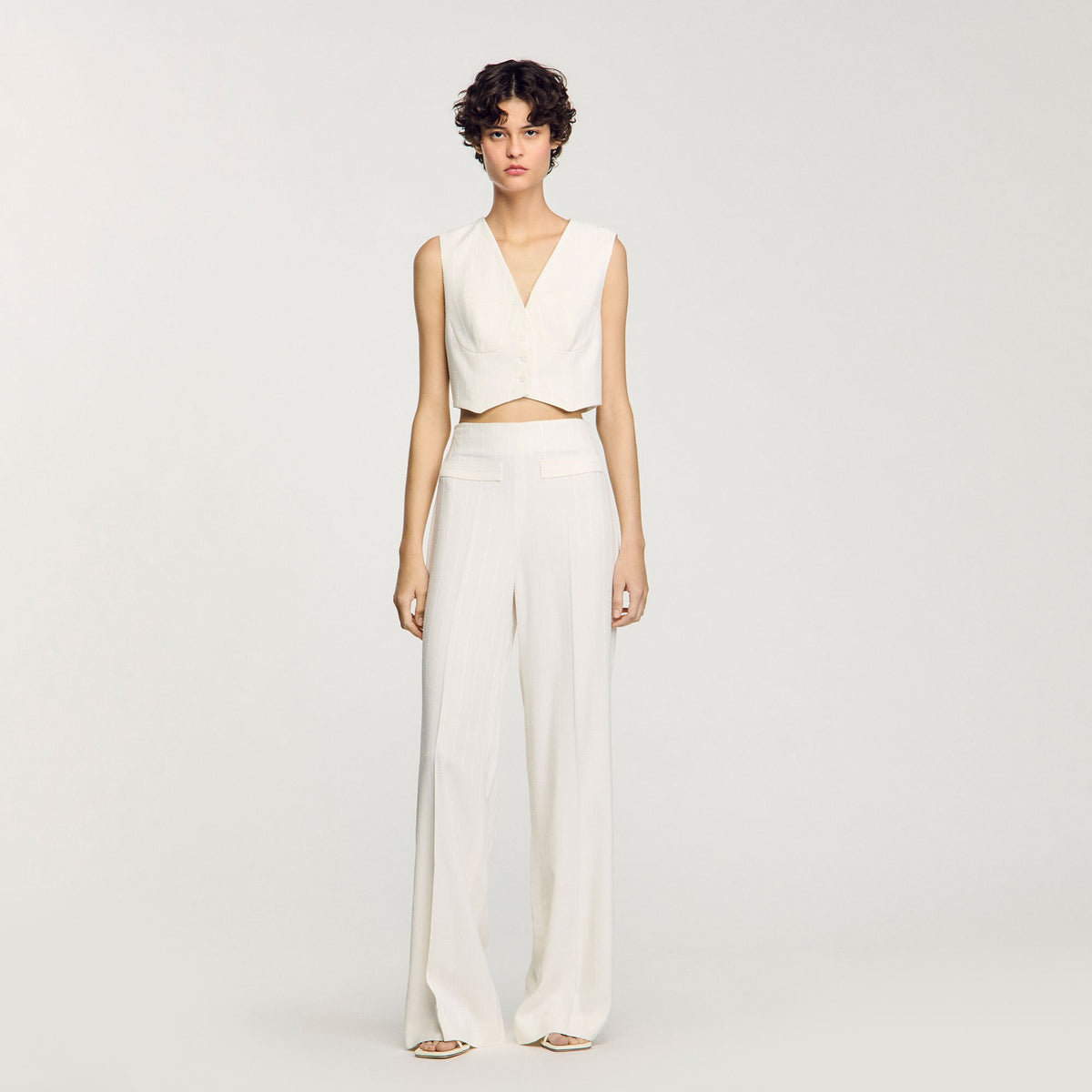 Sequin cropped jacket | Sandro