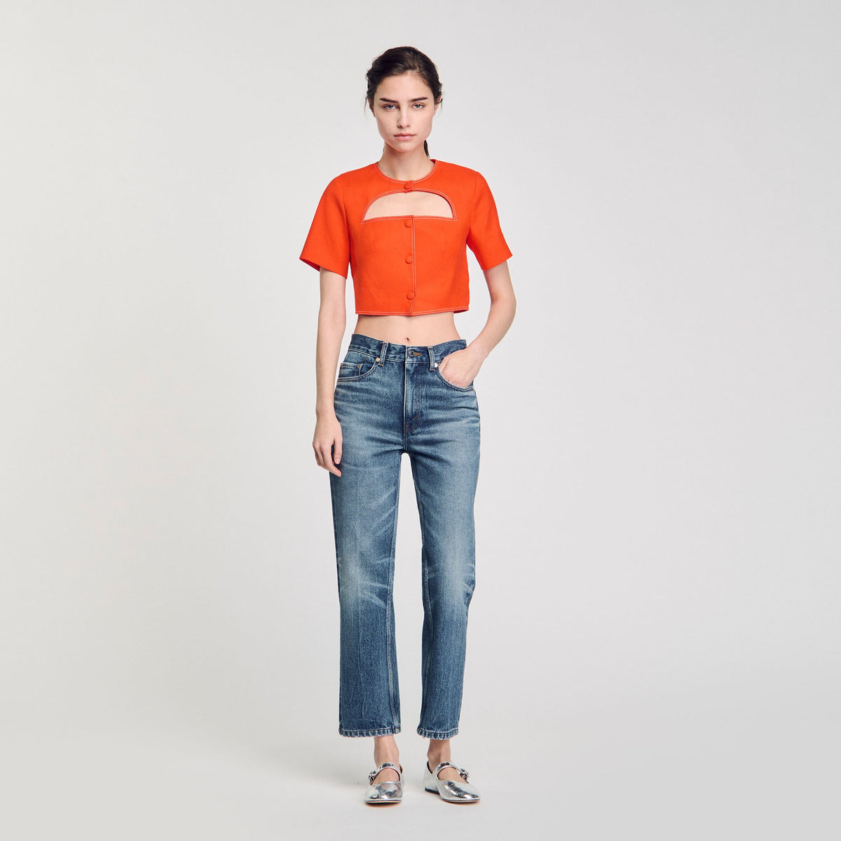 Crop top with cutout design | Sandro
