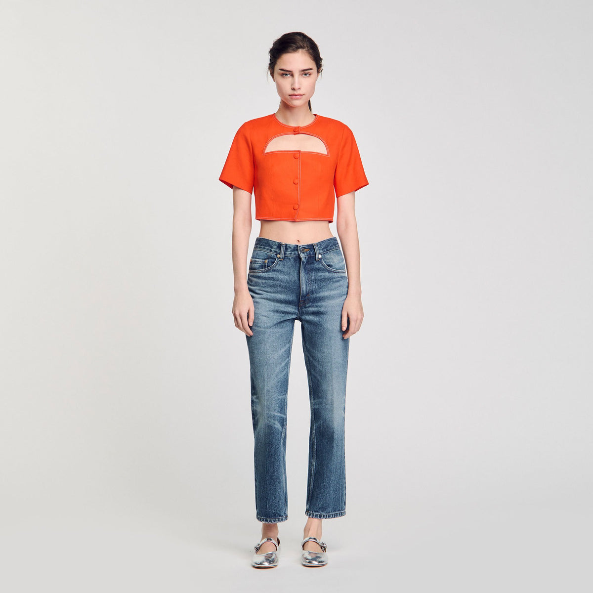 Crop top with cutout design | Sandro