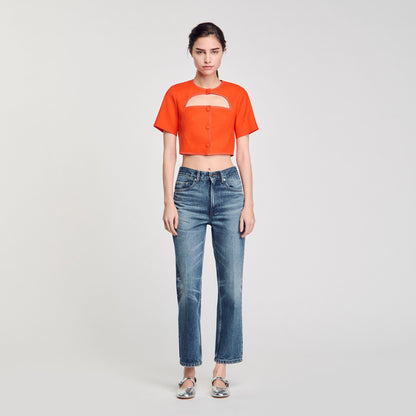 Crop top with cutout design | Sandro