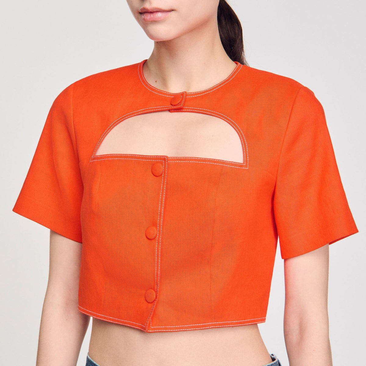 Crop top with cutout design | Sandro