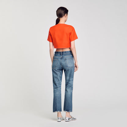 Crop top with cutout design | Sandro