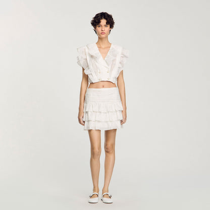 Ruffled crop top | Sandro