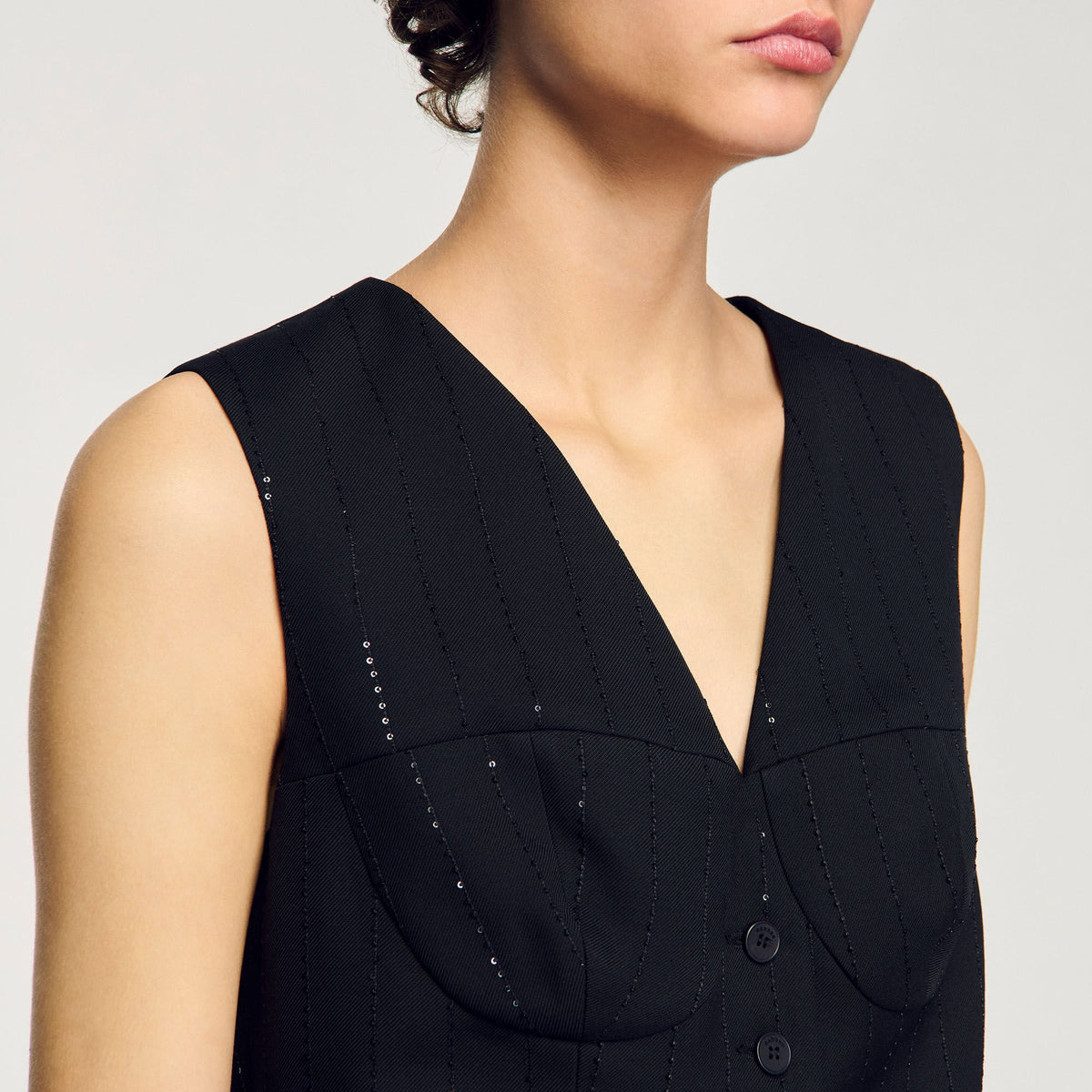 Sequin cropped jacket | Sandro