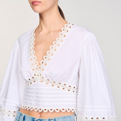 Poplin crop top | Sandro