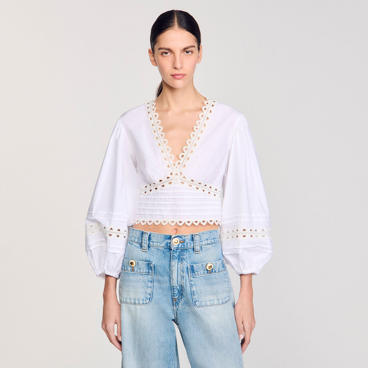 Poplin crop top | Sandro