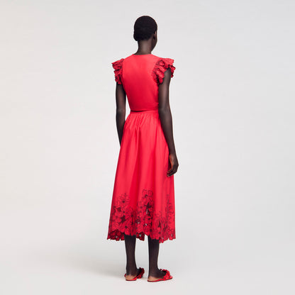 Crop top with embroidered sleeves | Sandro