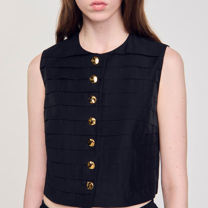 Pleated crop top | Sandro