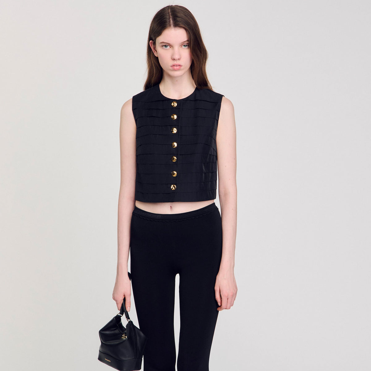 Pleated crop top | Sandro