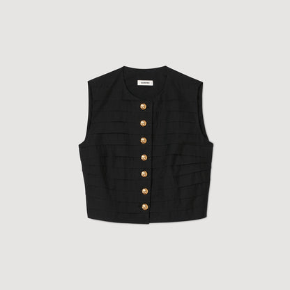 Pleated crop top | Sandro