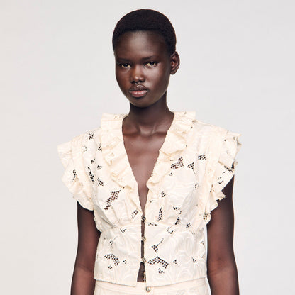Embroidered crop top | Sandro