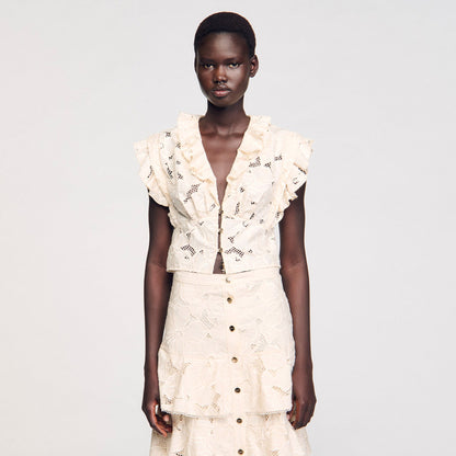 Embroidered crop top | Sandro