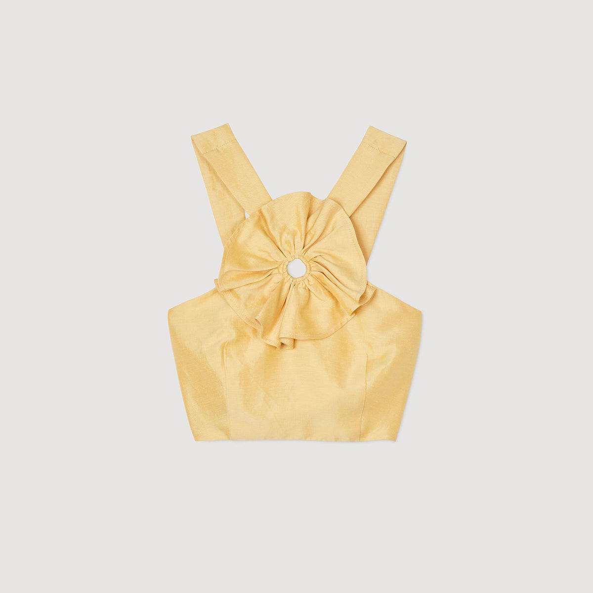 Ruffled flower detailed crop top | Sandro
