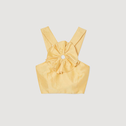 Ruffled flower detailed crop top | Sandro