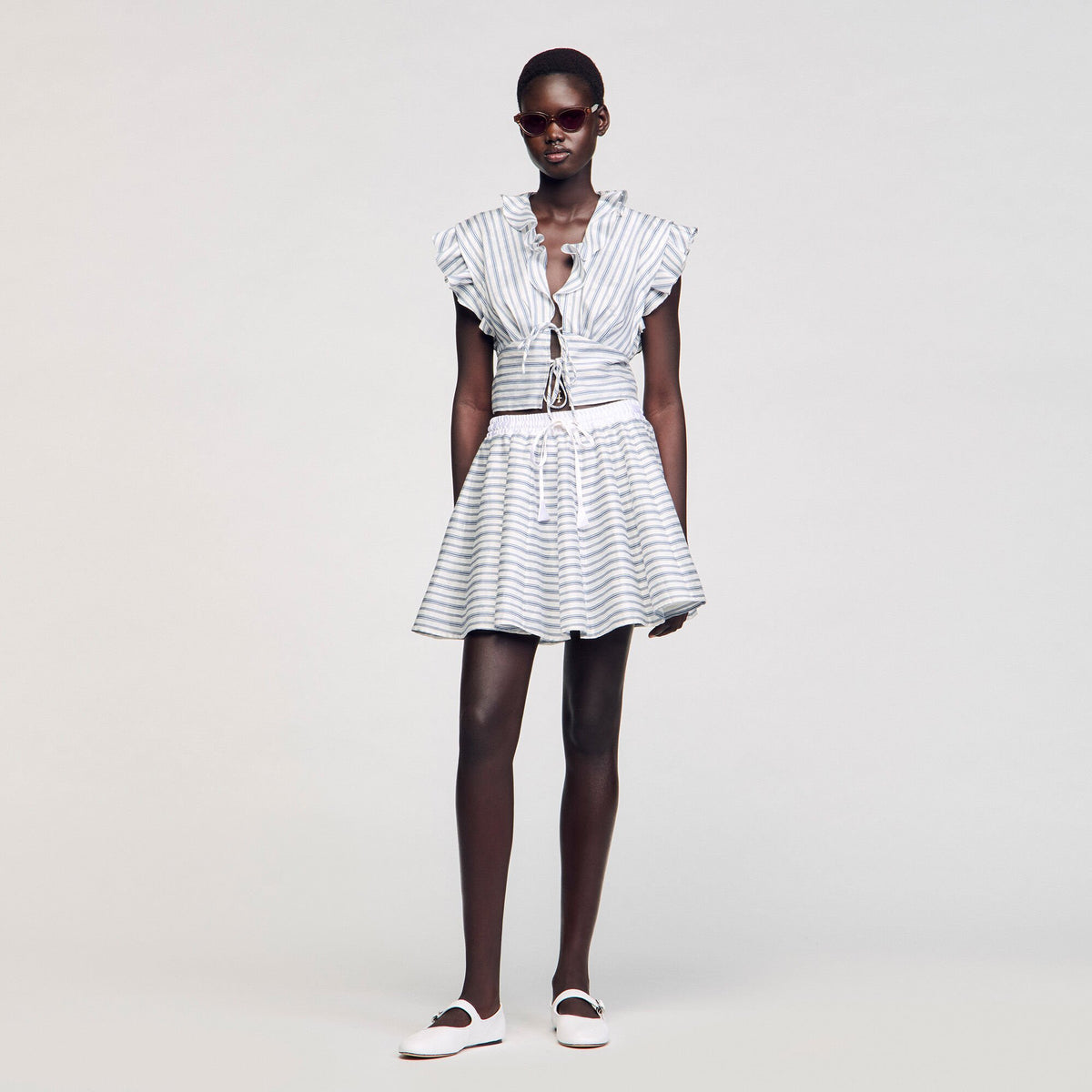 Striped sleeveless crop top | Sandro