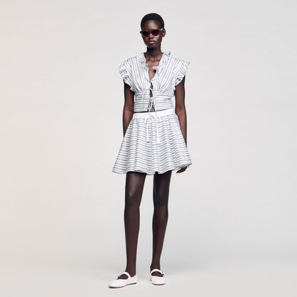 Striped sleeveless crop top | Sandro