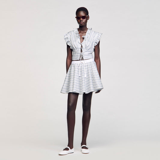 Striped sleeveless crop top | Sandro