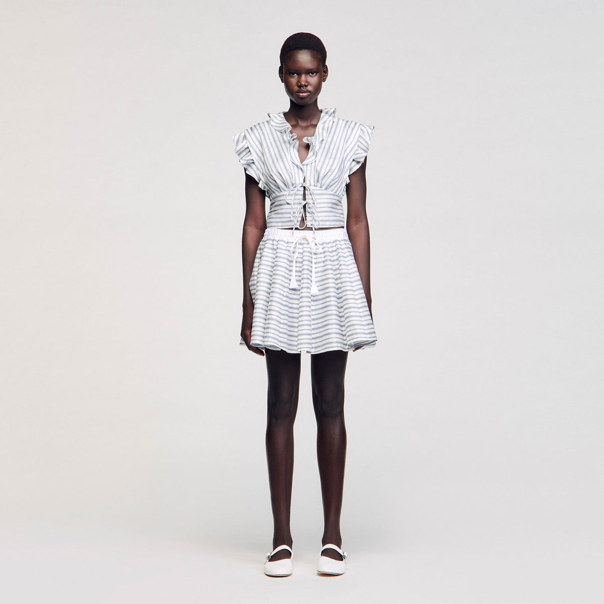 Striped sleeveless crop top | Sandro