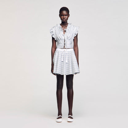 Striped sleeveless crop top | Sandro