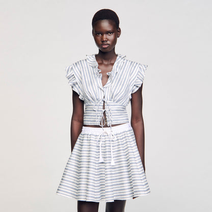 Striped sleeveless crop top | Sandro