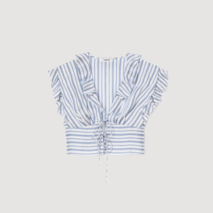 Striped sleeveless crop top | Sandro