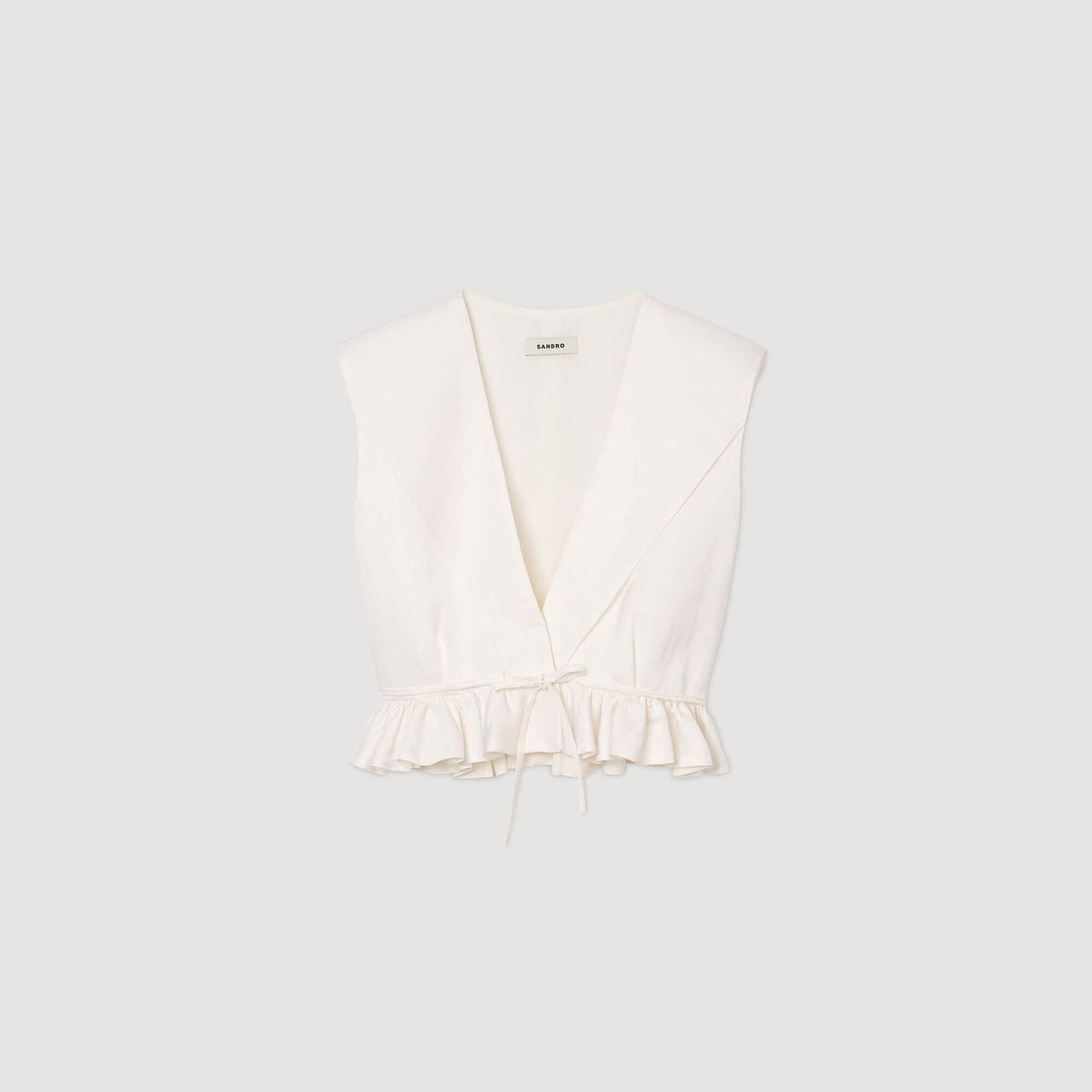 Ruffled V-neck crop top | Sandro
