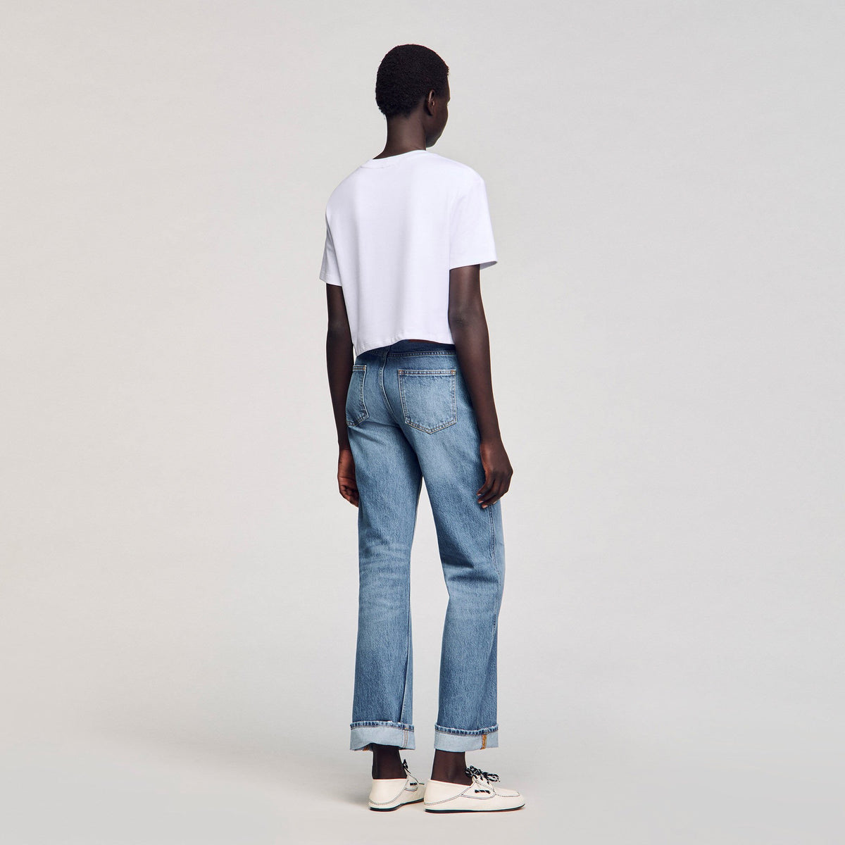 Rhinestone crop top | Sandro