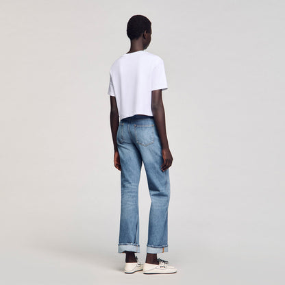 Rhinestone crop top | Sandro