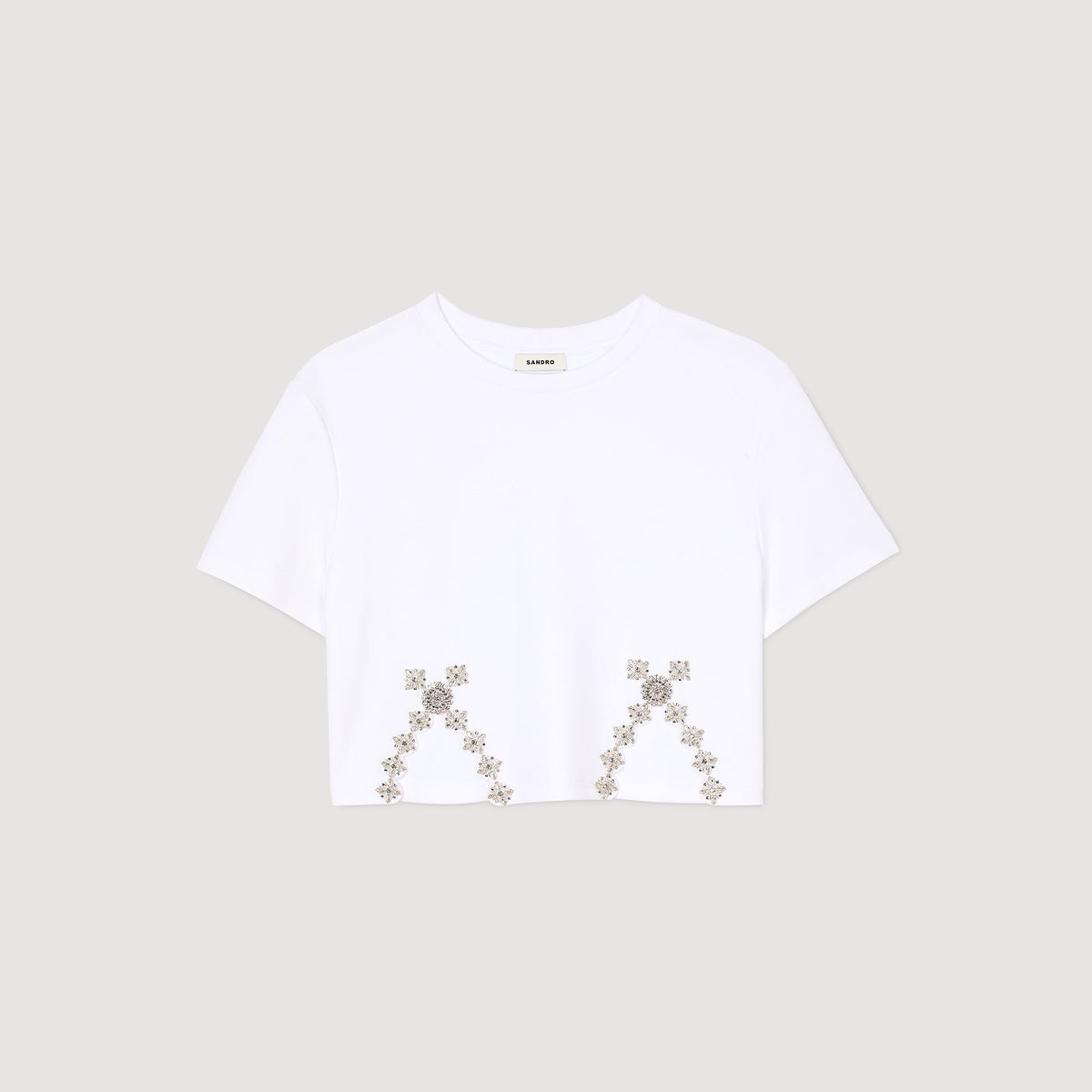 Rhinestone crop top | Sandro