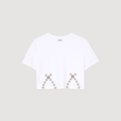 Rhinestone crop top | Sandro